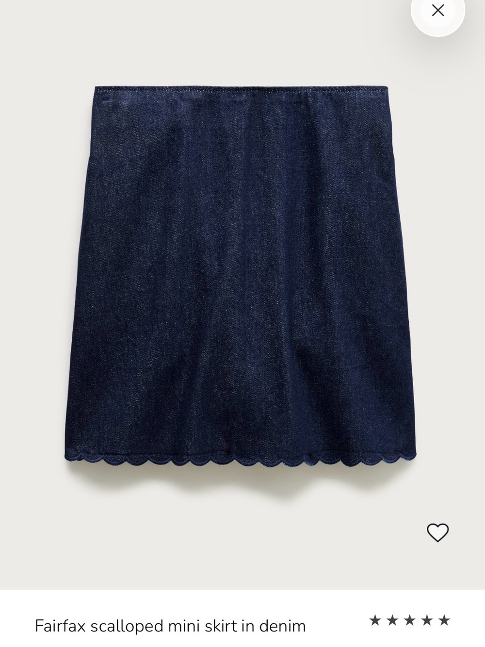 J. Crew Scalloped Hem Denim Mini Skirt